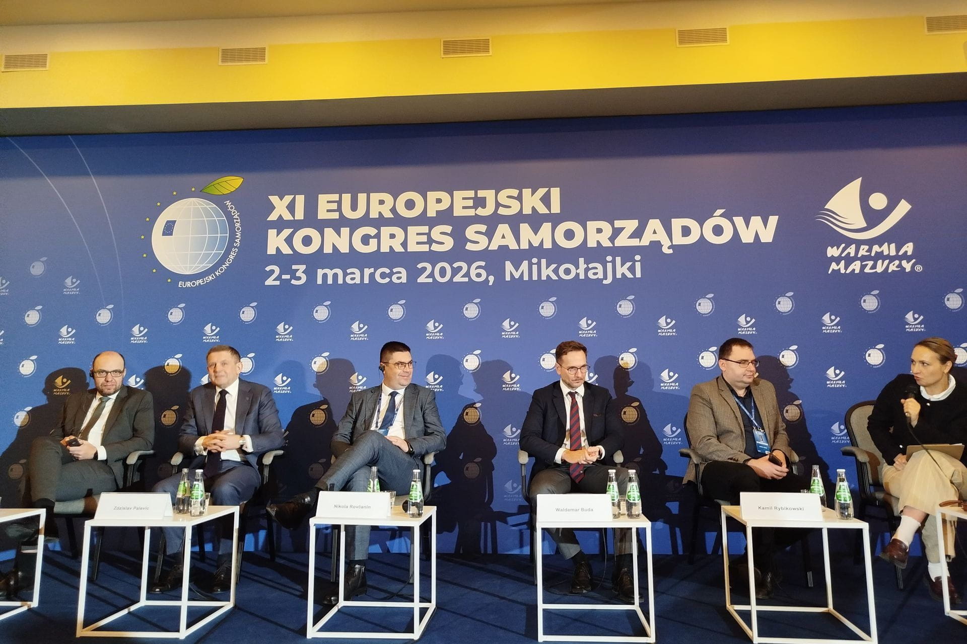 A blue map of Europe with a logo for the European Congress of Local Governments, dated March 2-3, 2026.